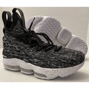 🔥NIKE Lebron James 15 (GS) "ASHES" 922811-002 Black/Whit ( YOUTH 6Y ) *NO BOX*